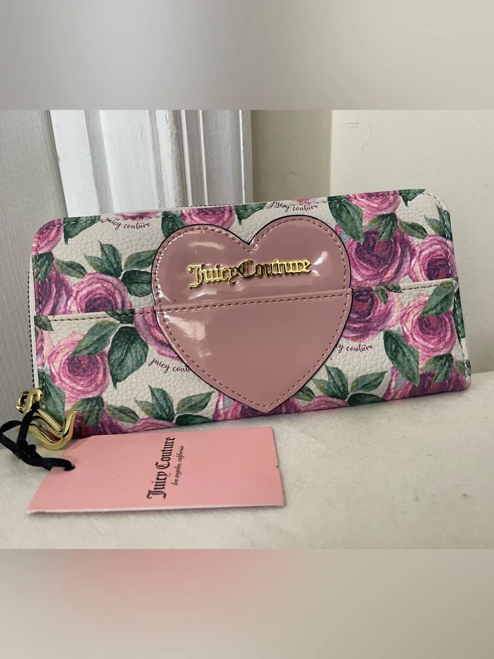 Juicy Couture Pink Heart Floral Women's Wallet